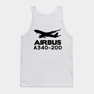 Airbus A340-200 Silhouette Print (Black) Tank Top